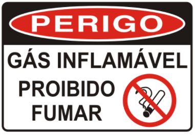 Sinalização: Placa de PVC - Gás, Combustíveis e Inflamáveis (Complementar)