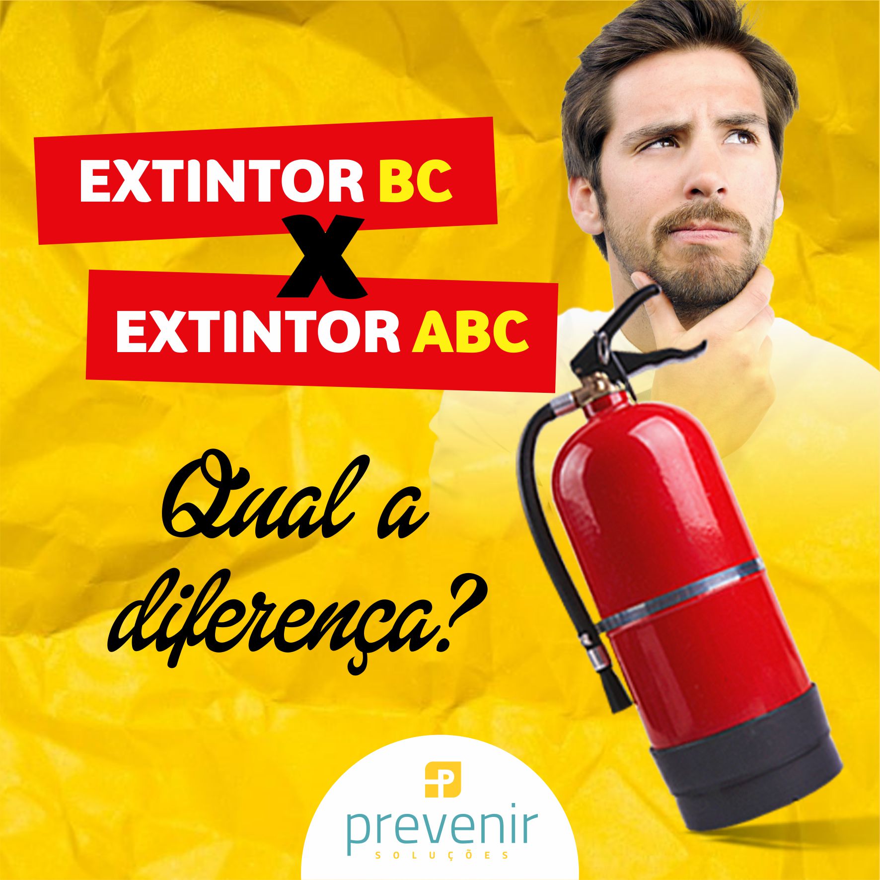 Existem vários tipos de extintores, mas os principais são os BC e ABC.